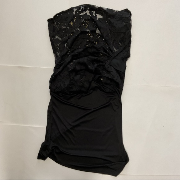 Alfani Velvet-Burnout Side-Tie Top Black Gold Glitter Wild Modern Animal… - Picture 7 of 8